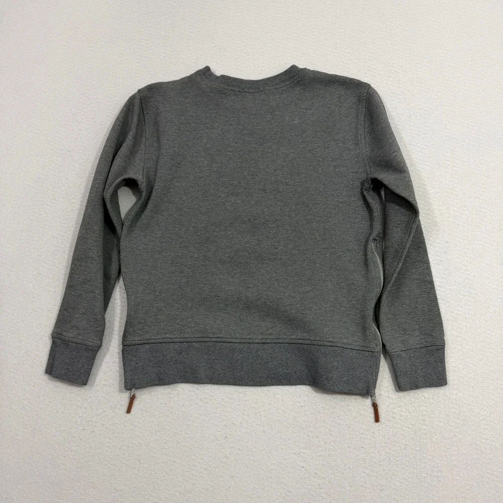 Polo Ralph Lauren Sweatshirt Mens S Gray Side Zip Crewneck Pullover V-Stitch